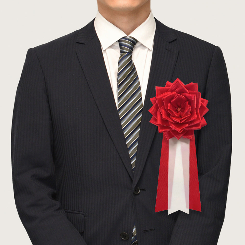 リボン徽章(記章・胸章)特大リボンバラ 使用イメージ