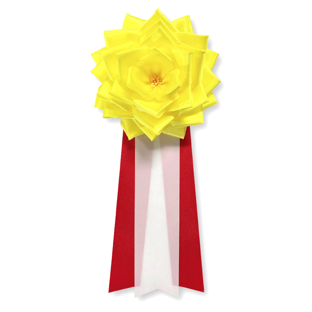 リボン徽章(記章・胸章)特大リボンバラ 黄