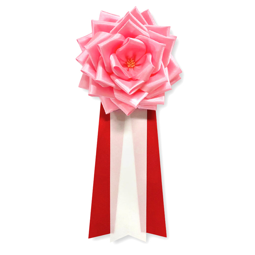 リボン徽章(記章・胸章)特大リボンバラ ピンク