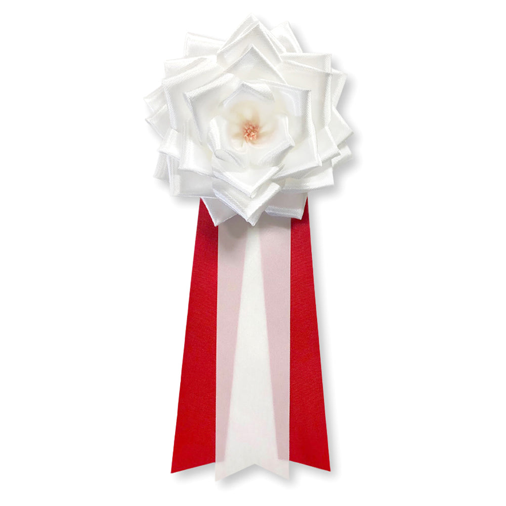 リボン徽章(記章・胸章)特大リボンバラ 白