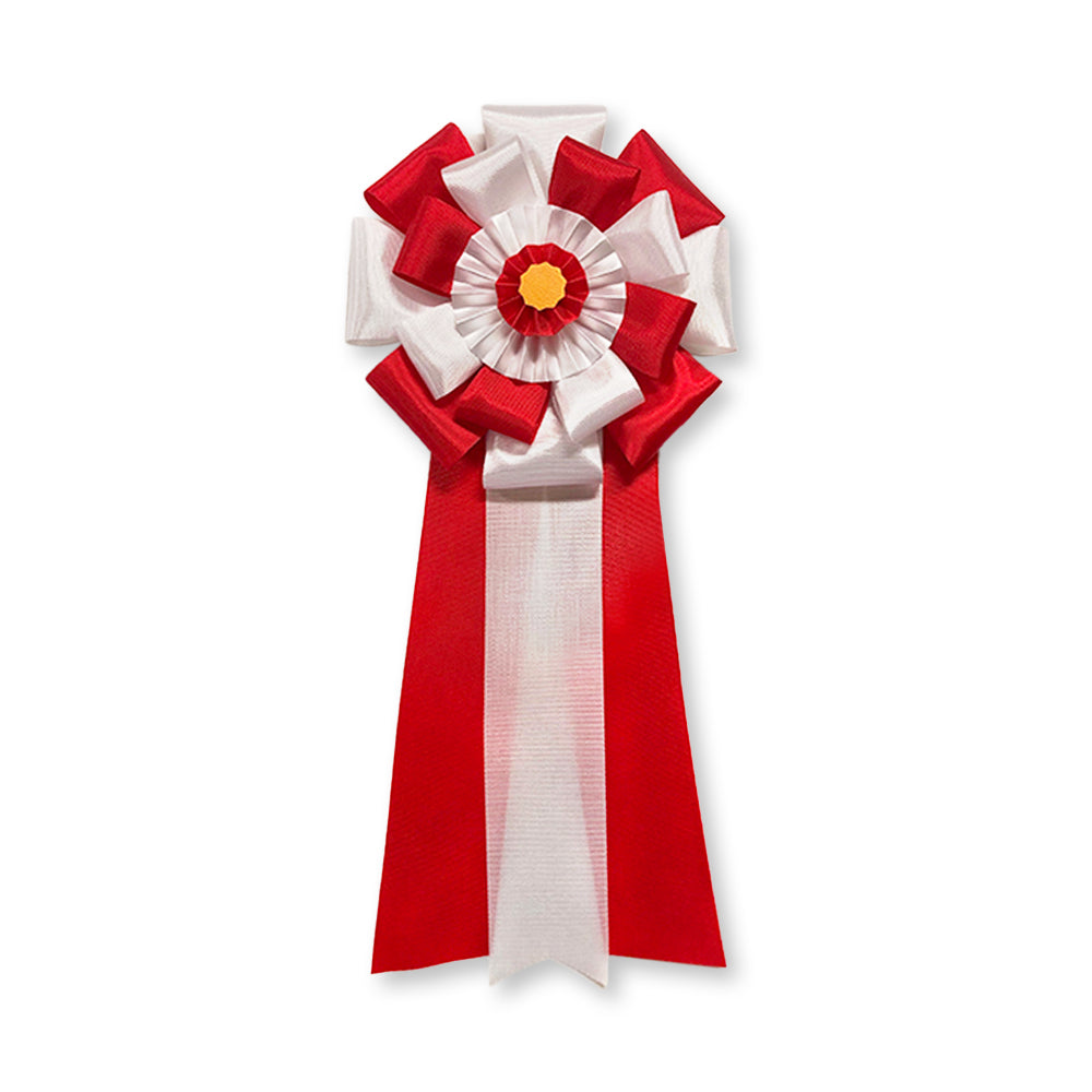 リボン徽章(記章・胸章)特大旭光 10個セット 赤