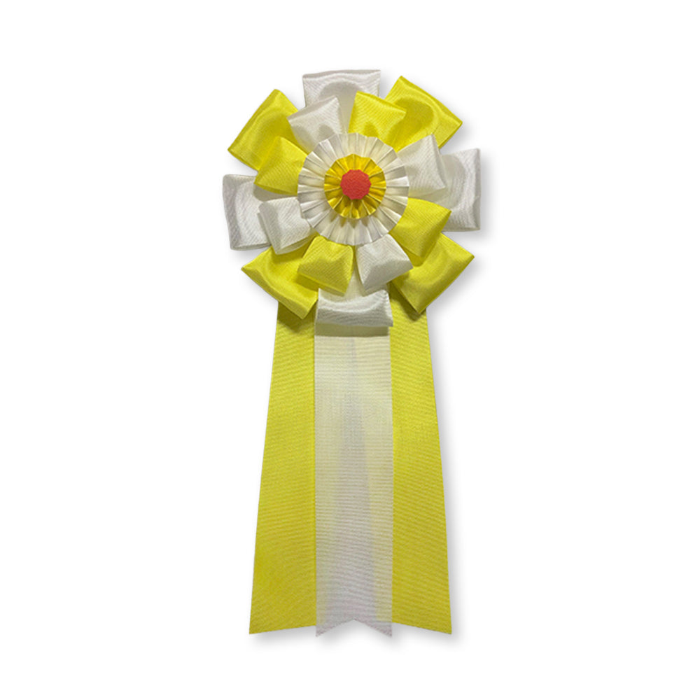 リボン徽章(記章・胸章)特大旭光 黄