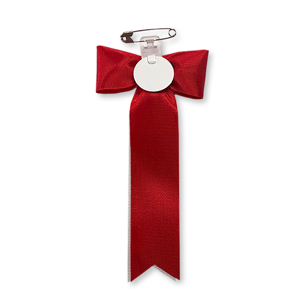 リボン徽章(記章・胸章)蝶タレ 裏側 安全ピン