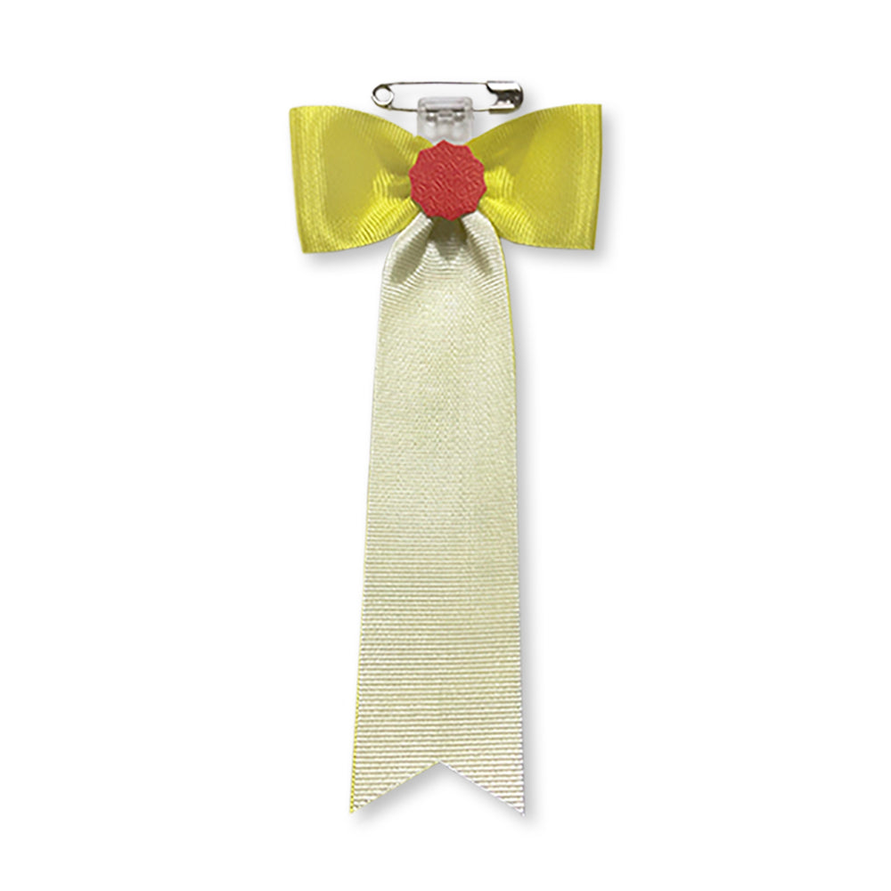 リボン徽章(記章・胸章)蝶タレ 黄