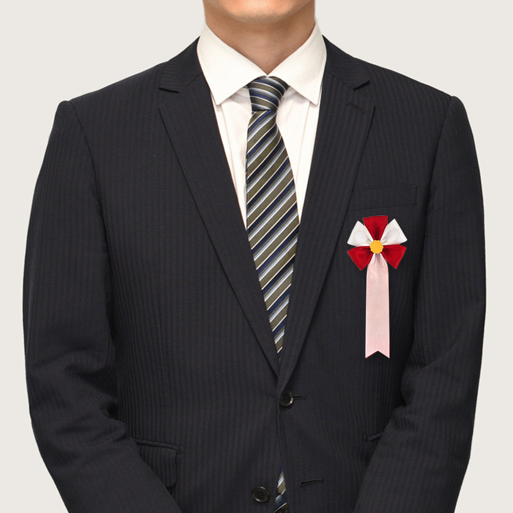 リボン徽章(記章・胸章) 五方 着用