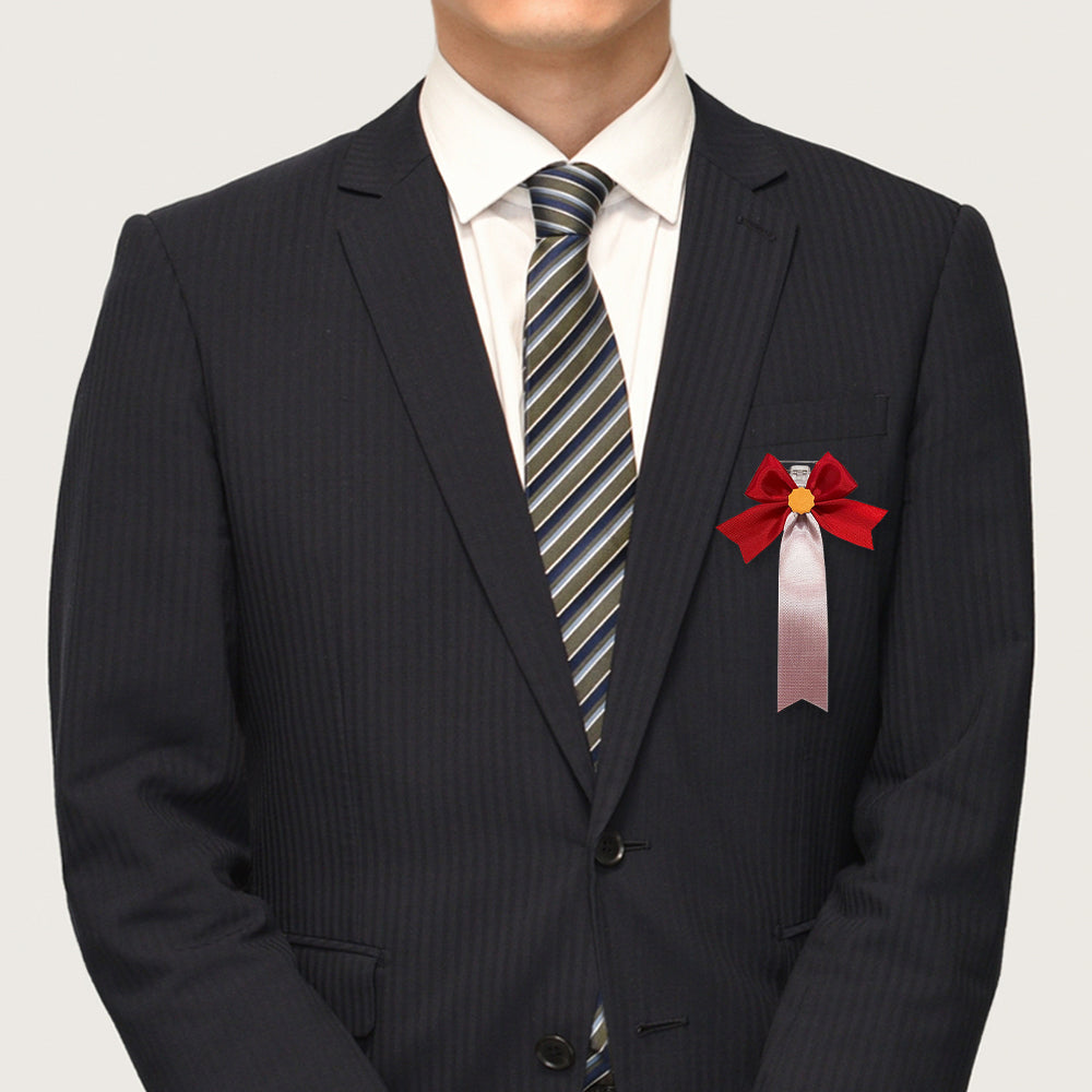 リボン徽章(記章・胸章)羽 着用