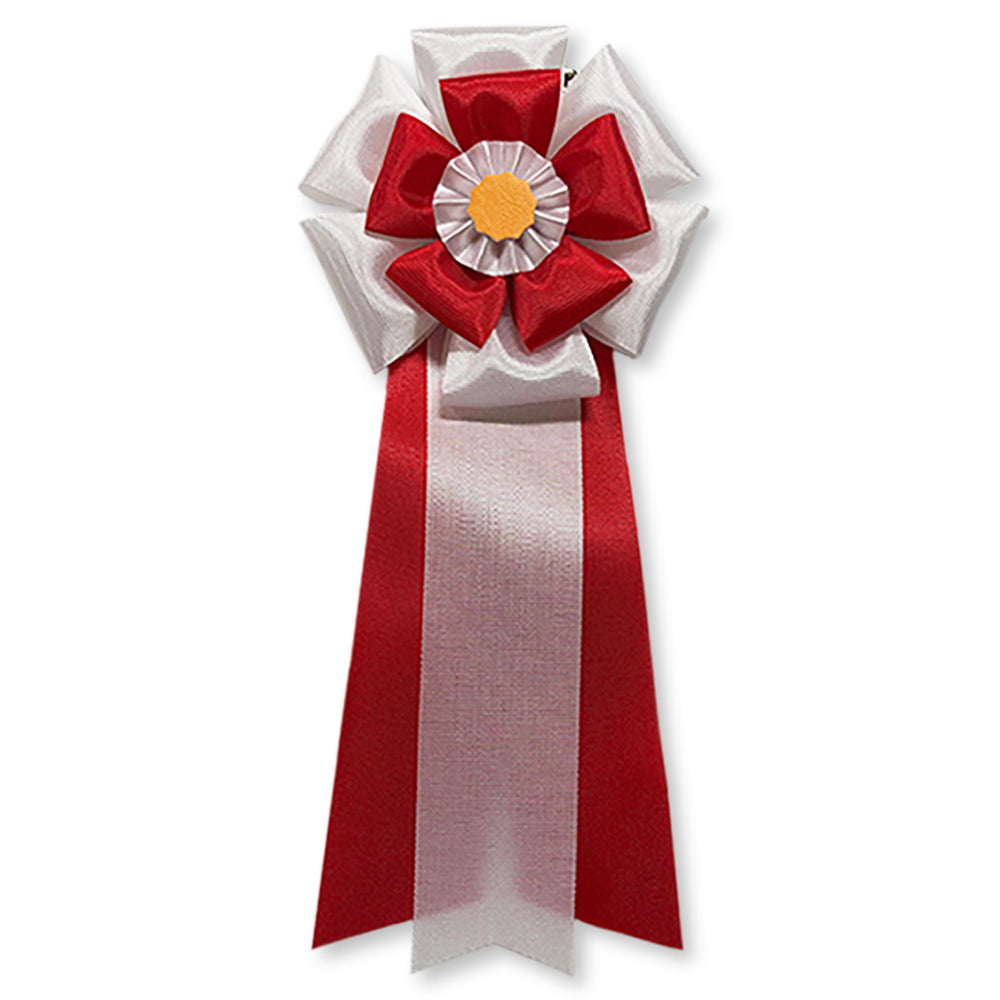 リボン徽章(記章・胸章)二重五方 10個セット 赤