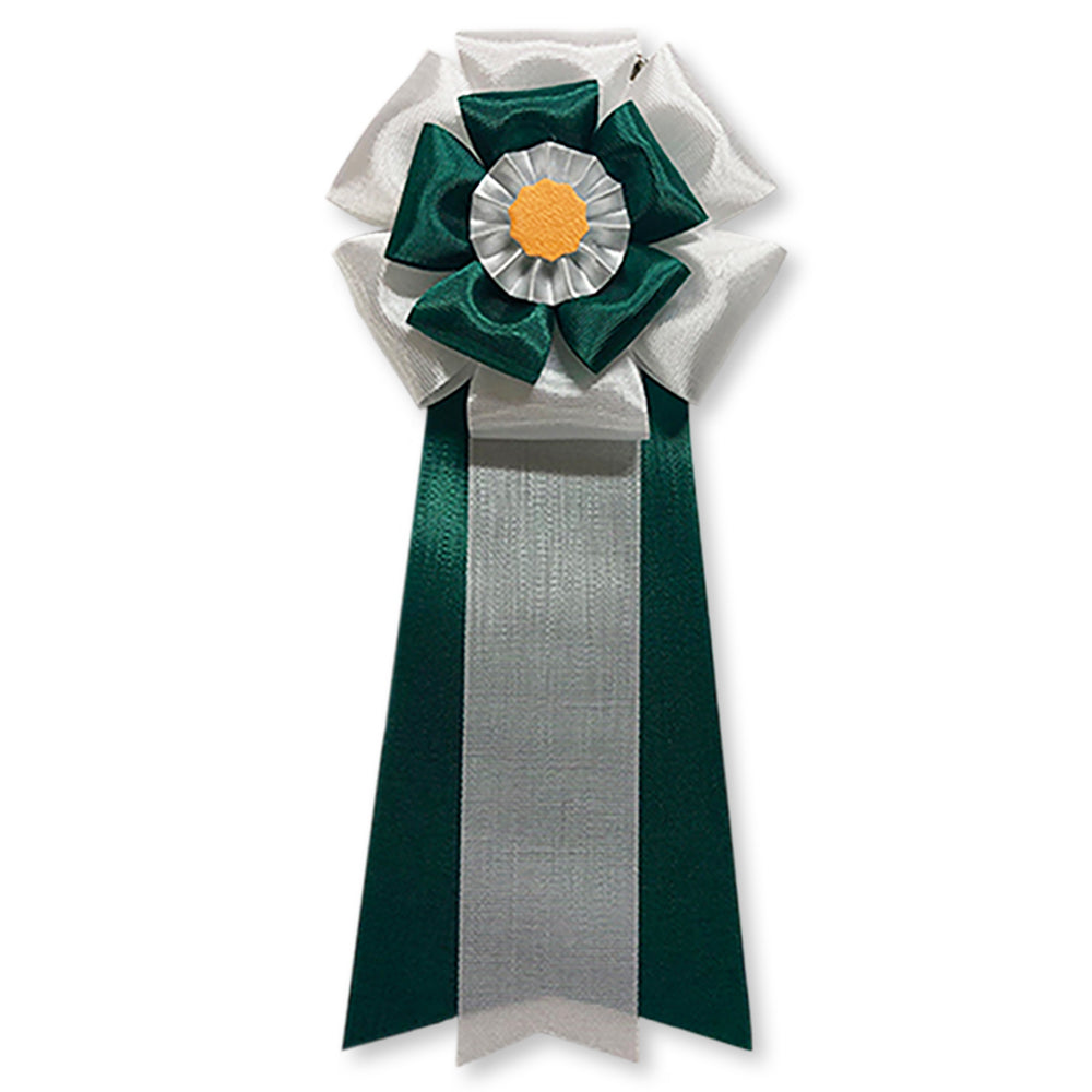 リボン徽章(記章・胸章)二重五方 緑