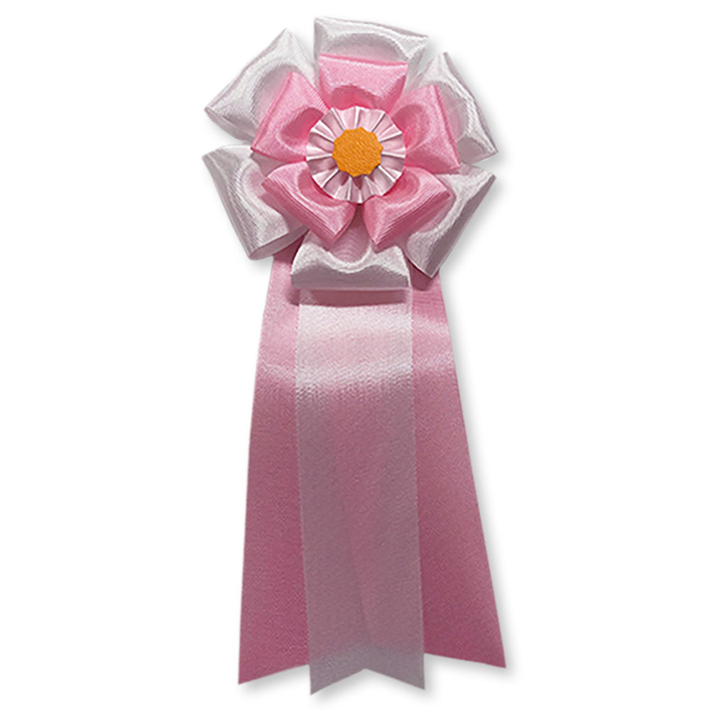 リボン徽章(記章・胸章)二重五方 ピンク