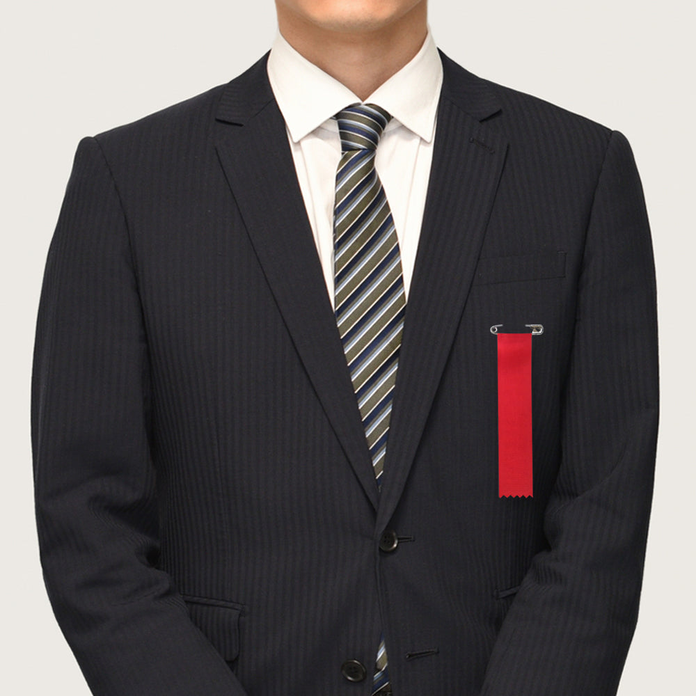 リボン徽章(記章・胸章)ビラ 着用