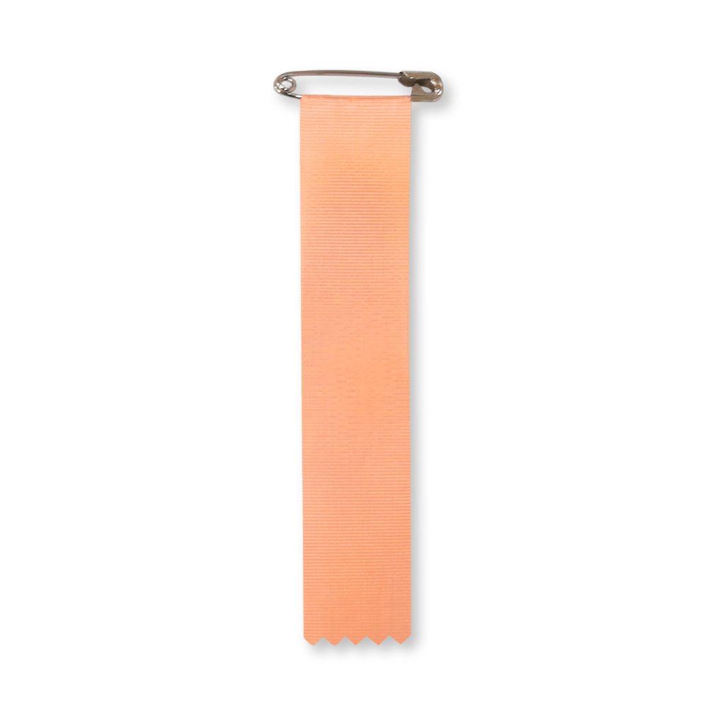 リボン徽章(記章・胸章)ビラ サーモンピンク