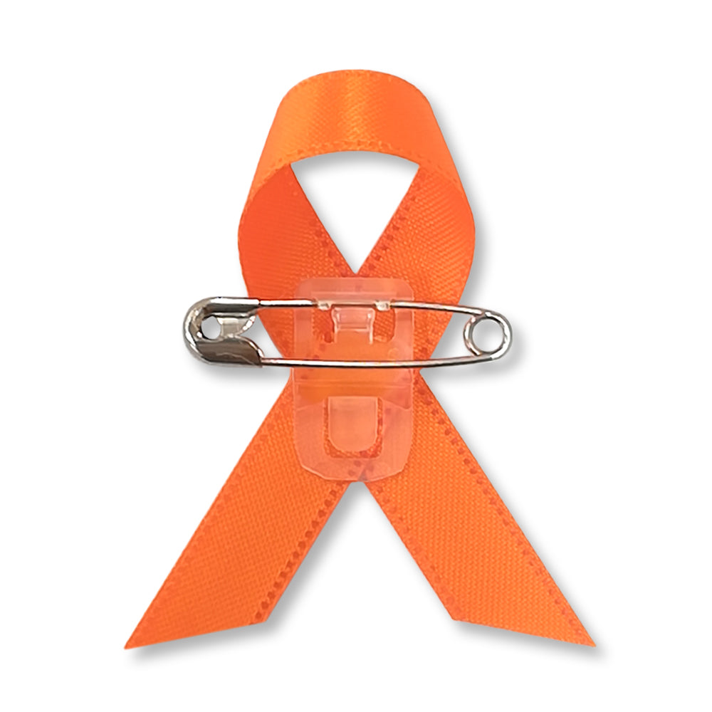 オレンジリボン 裏面 安全ピン