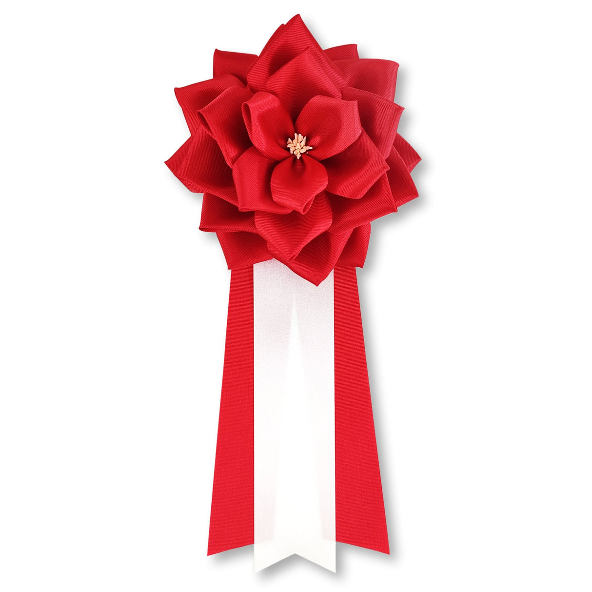リボン徽章(記章・胸章)大リボンバラ 1個売り 赤