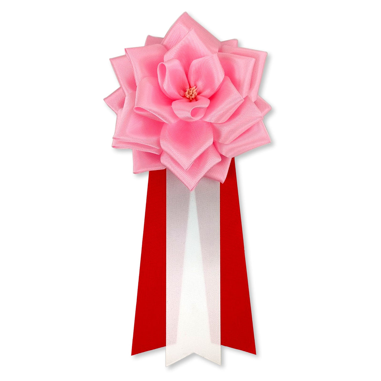 リボン徽章(記章・胸章)大リボンバラ ピンク