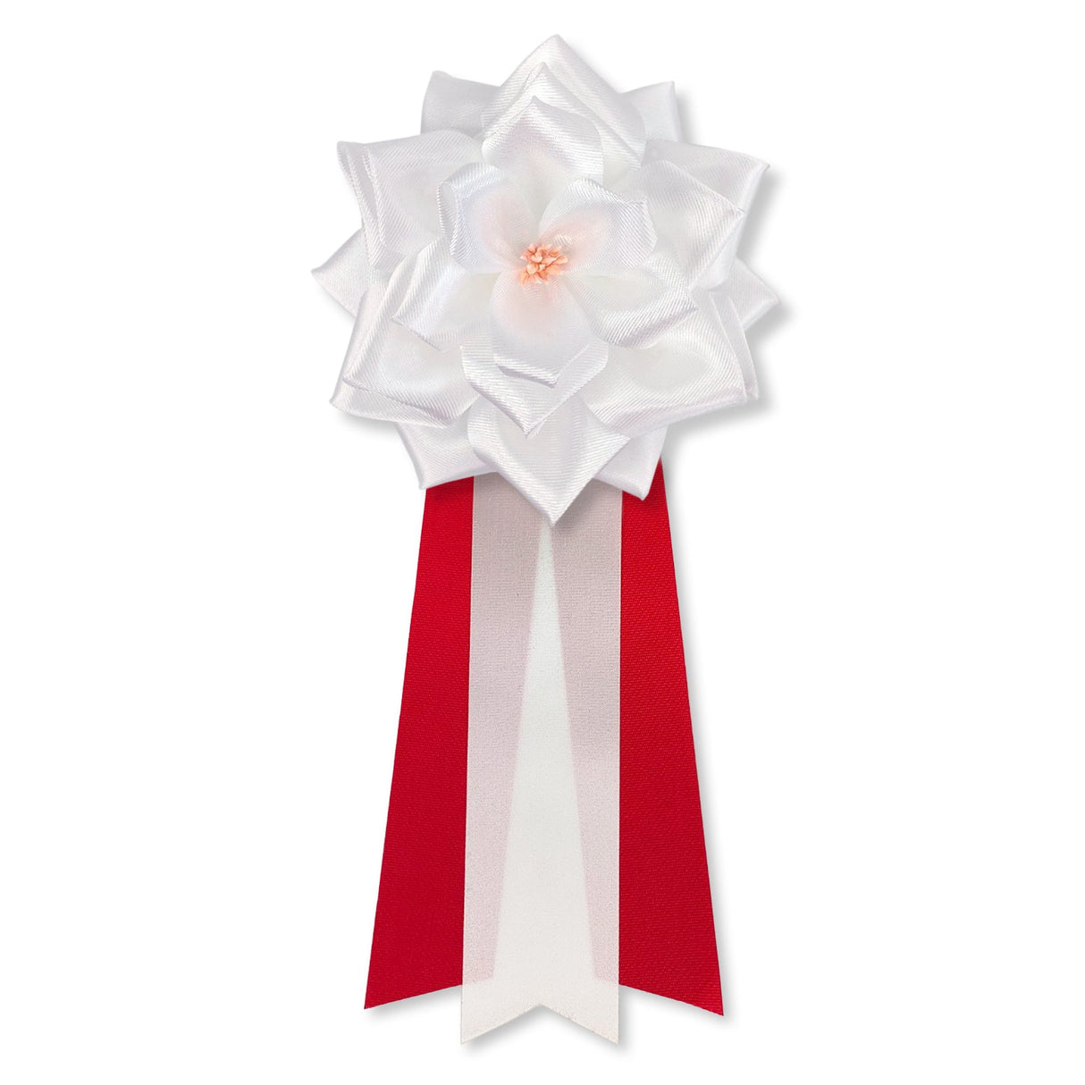 リボン徽章(記章・胸章)大リボンバラ 白