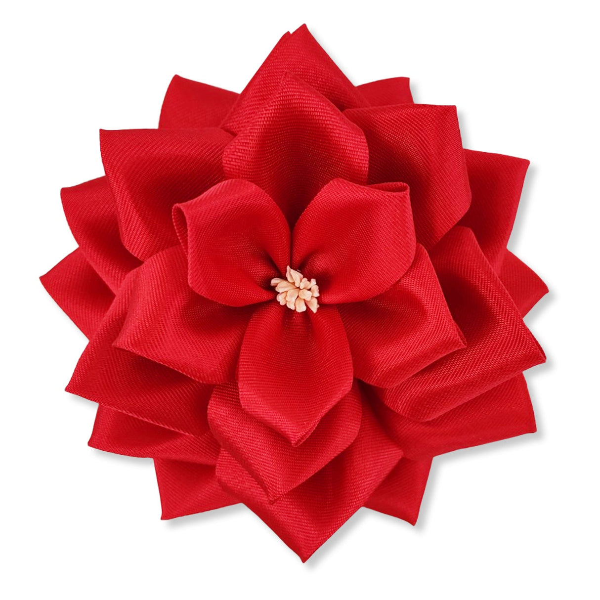 リボン徽章(記章・胸章)大リボンバラ 花のみ 正面 赤