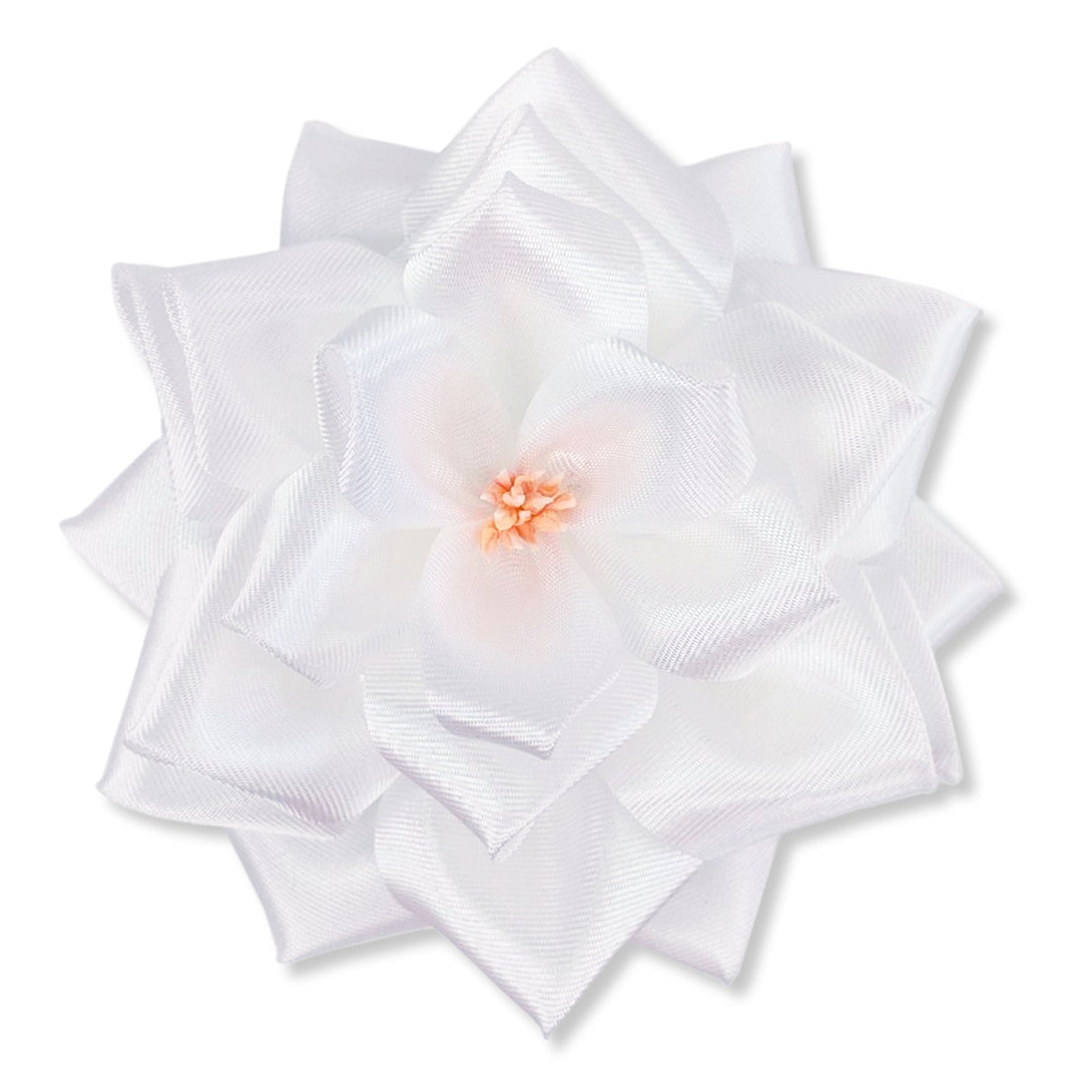 リボン徽章(記章・胸章)大リボンバラ 花のみ 白