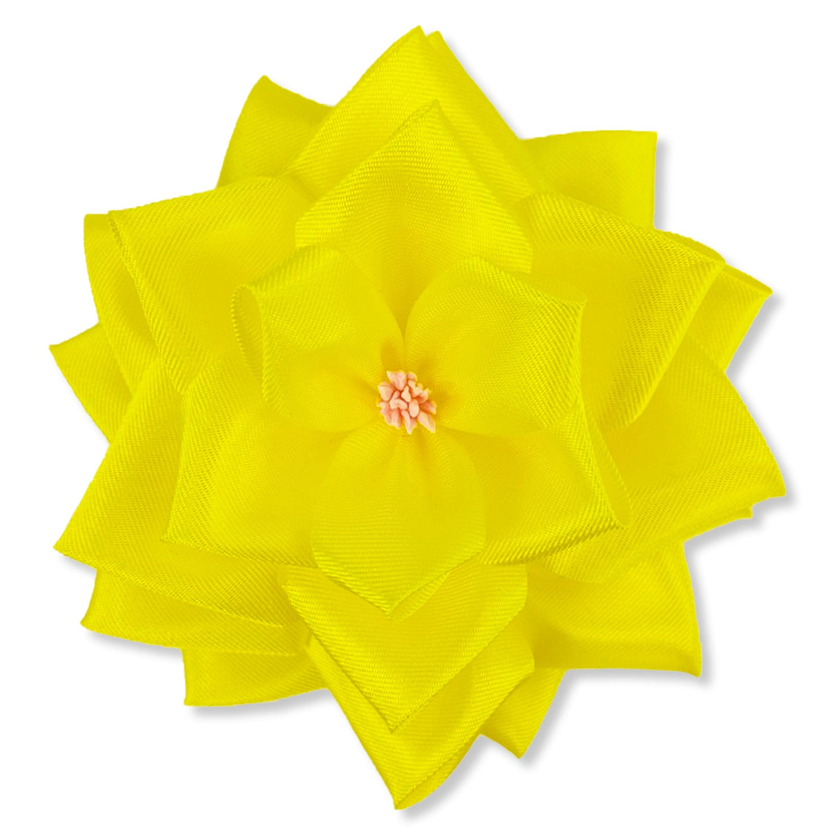 リボン徽章(記章・胸章)大リボンバラ 花のみ 正面 黄