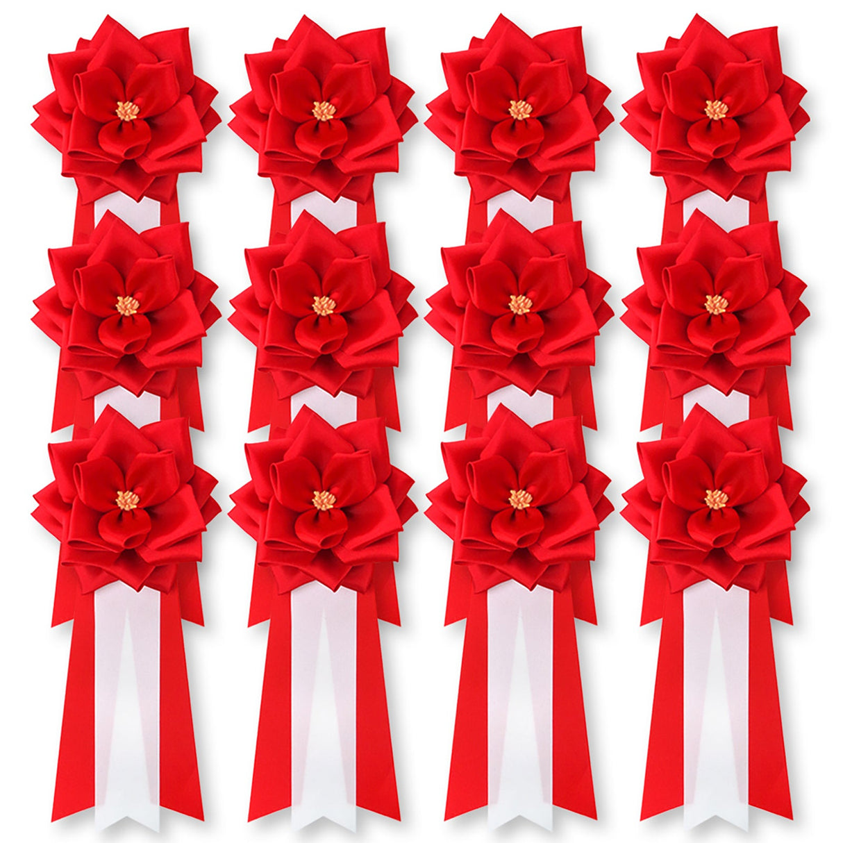 リボン徽章(記章・胸章)中リボンバラ 12個セット