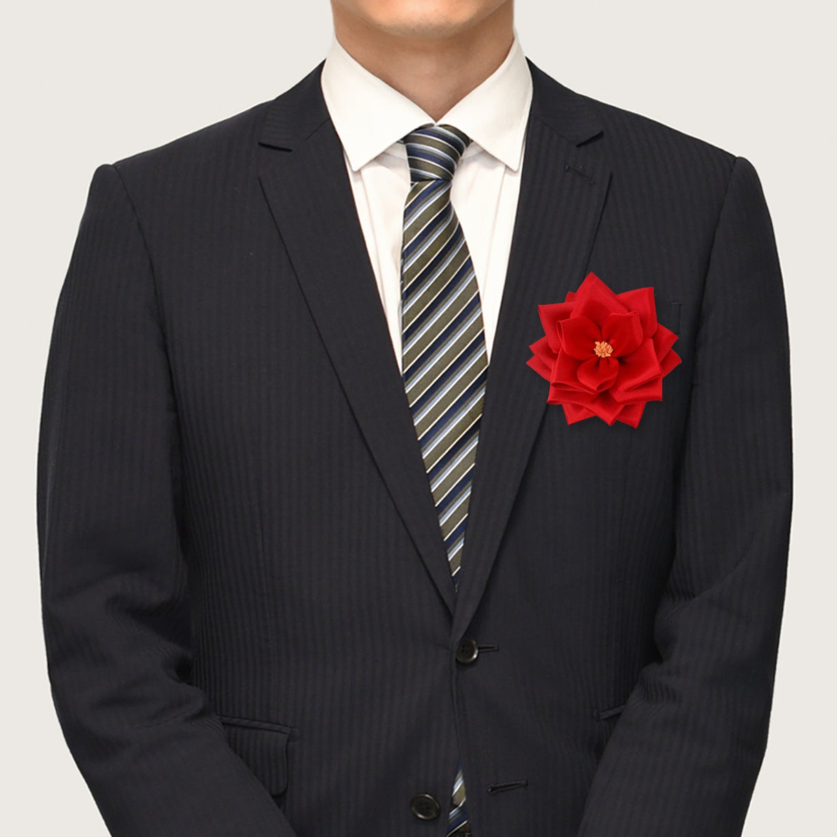 リボン徽章(記章・胸章)中リボンバラ 花のみ 着用