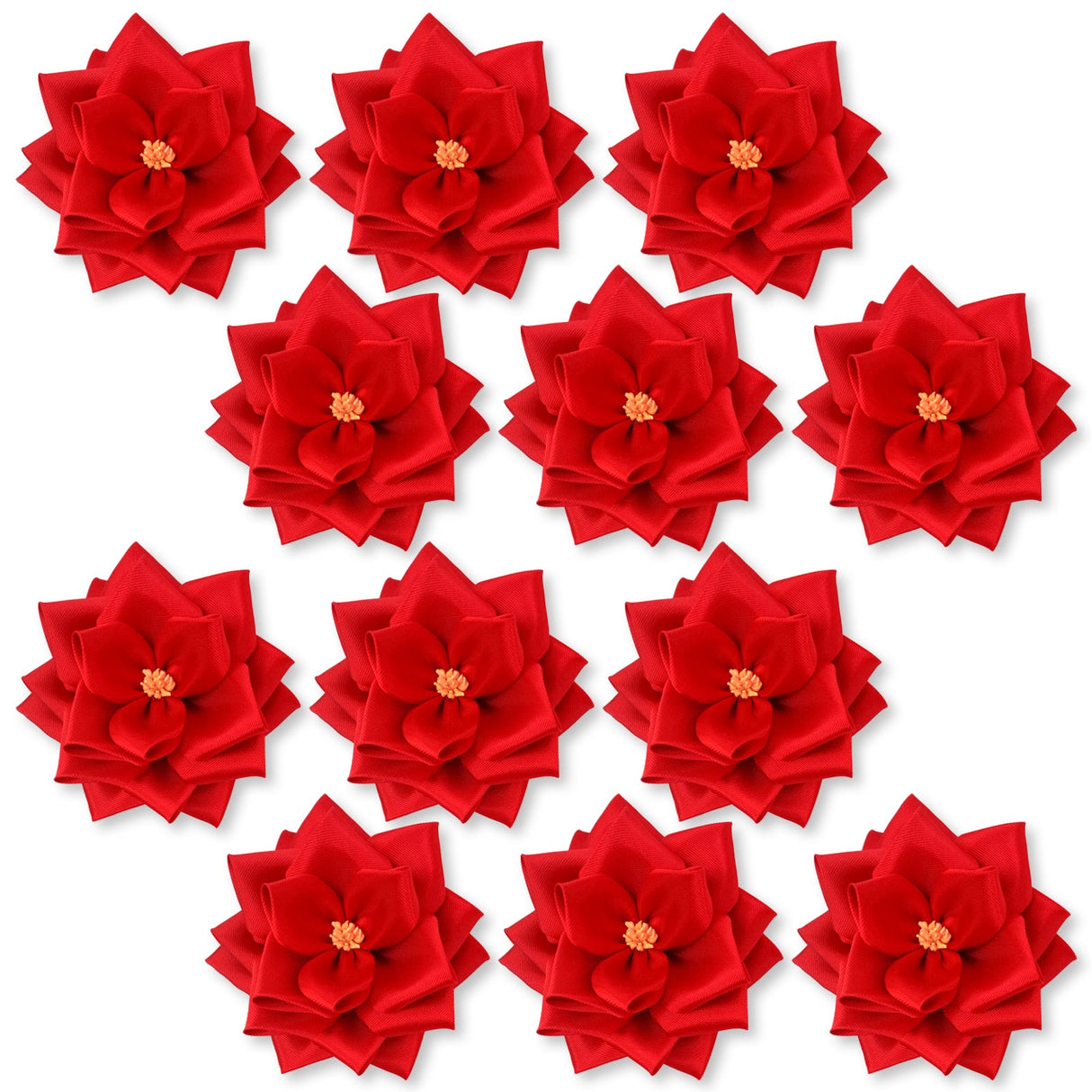 リボン徽章(記章・胸章)中リボンバラ 花のみ 12個セット