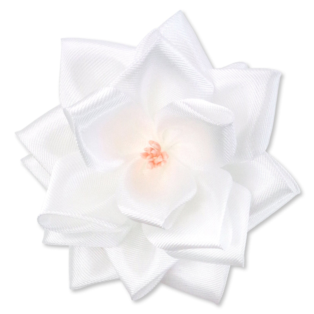 リボン徽章(記章・胸章)中リボンバラ 花のみ 白 正面