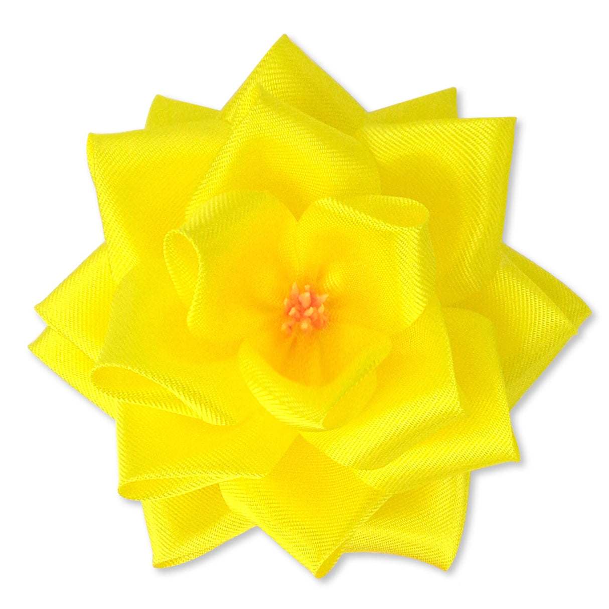 リボン徽章(記章・胸章)中リボンバラ 花のみ 正面 黄