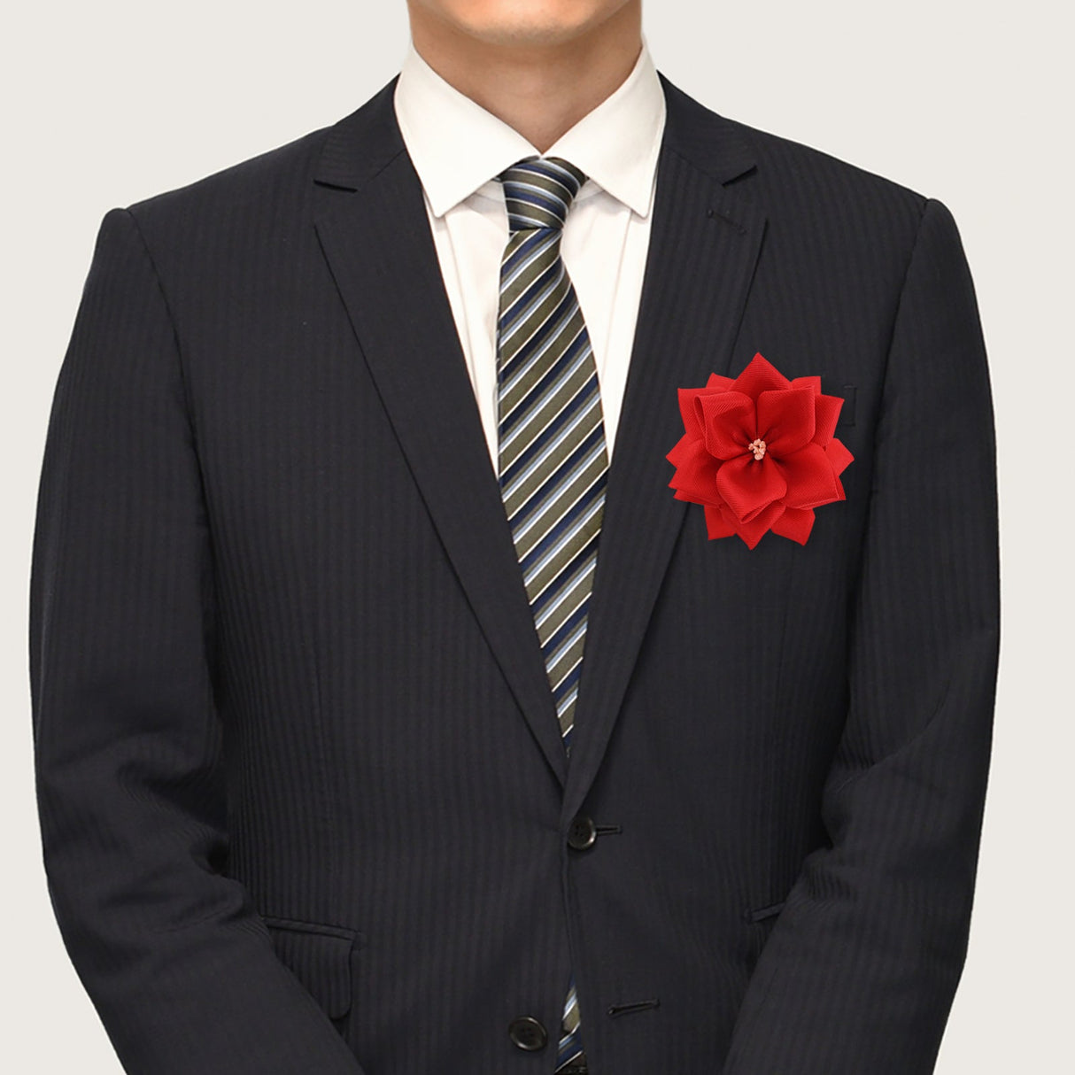 リボン徽章(記章・胸章)小リボンバラ 花のみ 着用