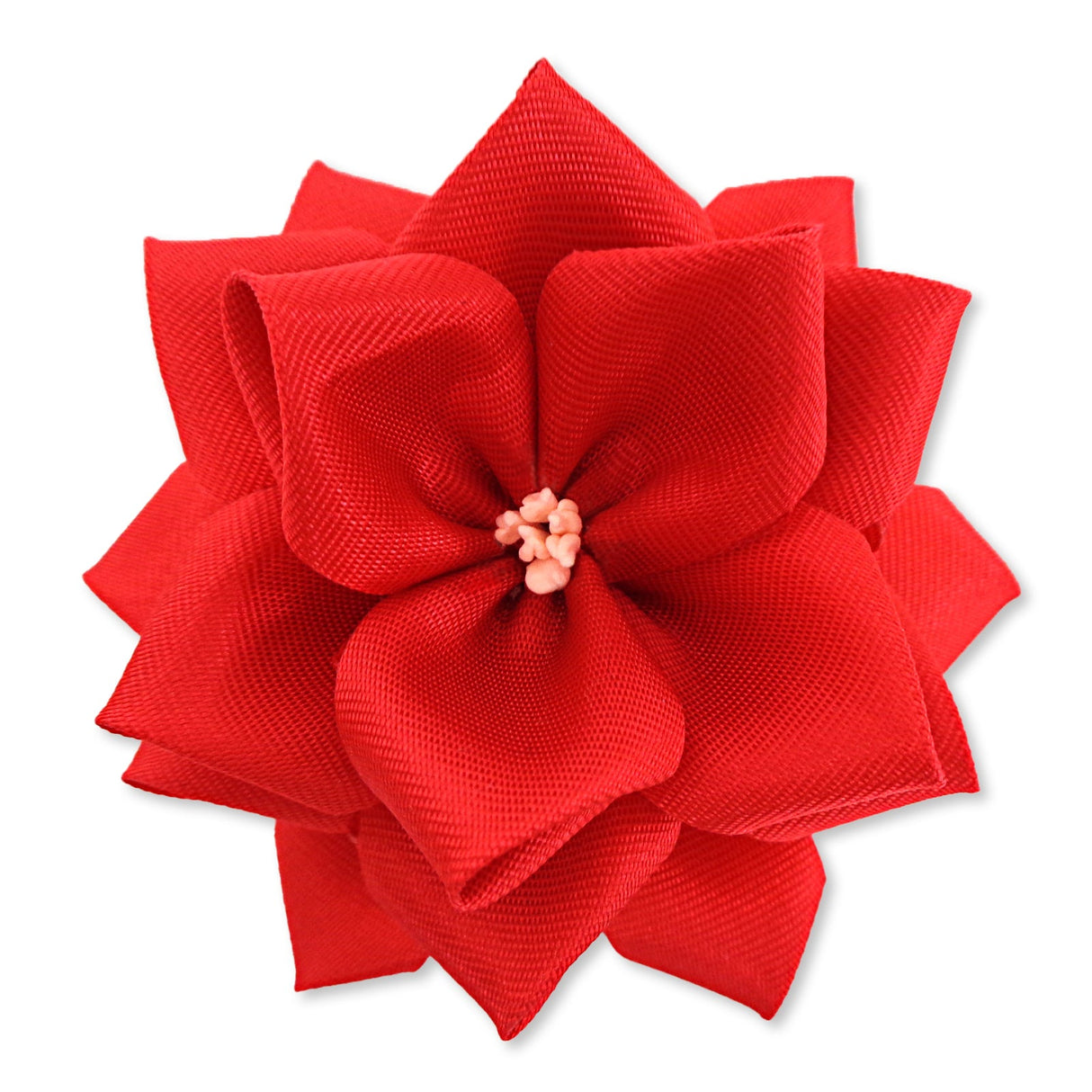 リボン徽章(記章・胸章)小リボンバラ 花のみ 正面 赤