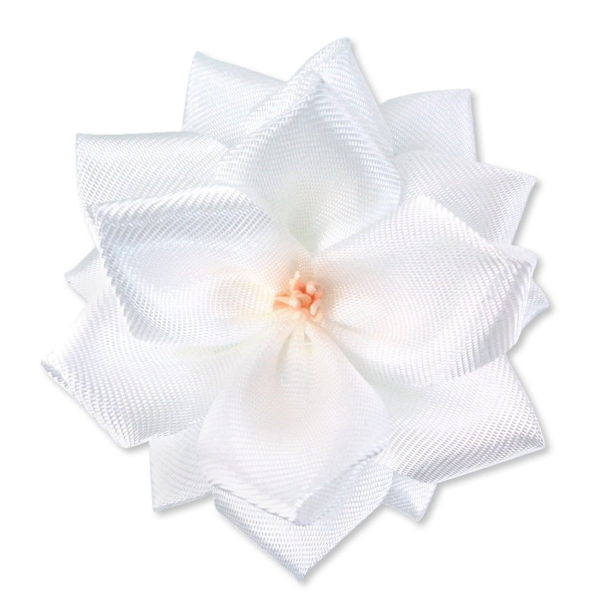 リボン徽章(記章・胸章)小リボンバラ 花のみ 正面 白