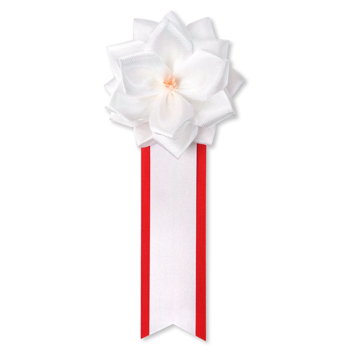 リボン徽章(記章・胸章)小リボンバラ 白
