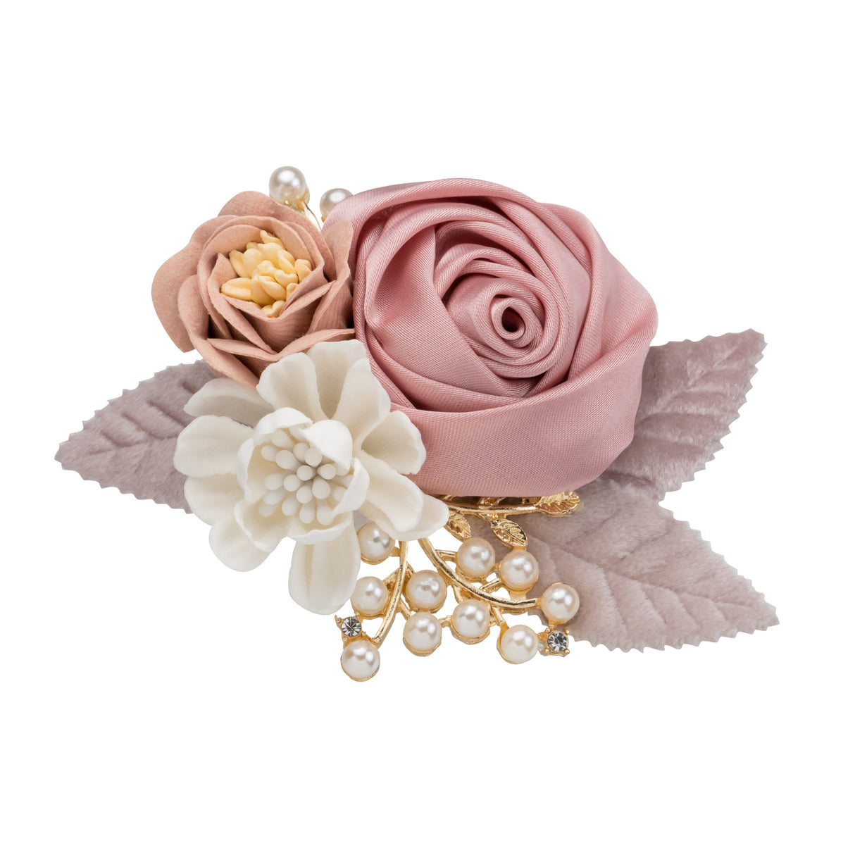 アンティークピンク リーフパール