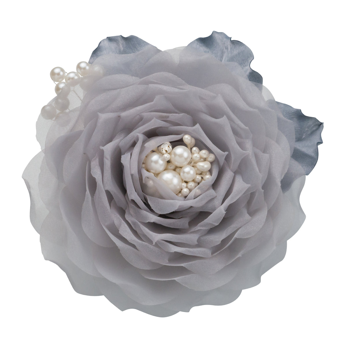 cocomam ふわりラナンのパールコサージュ グレイッシュブルー