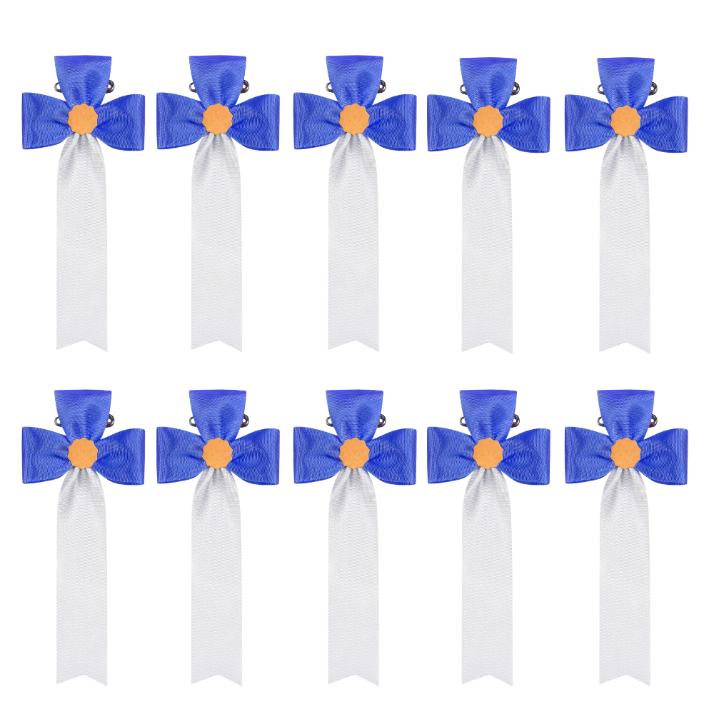 リボン徽章(記章・胸章)立ヒナ 10個セット 横幅:50mm 長さ:130mm 式典 イベント 入学式 卒業式 セレモニー 来賓 表彰 主催者