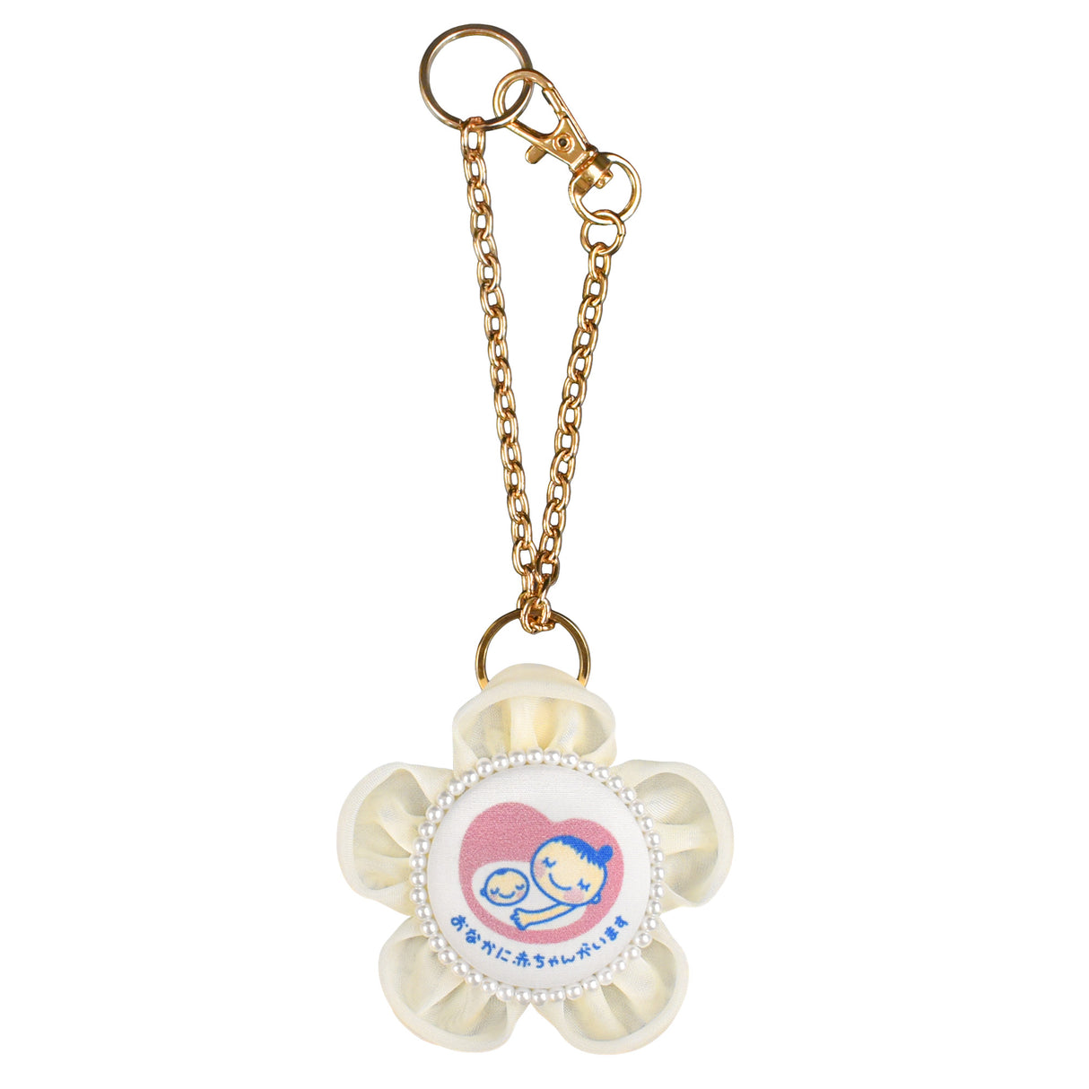 cocomam マタニティマーク キーホルダー フラワーシフォンロゼット