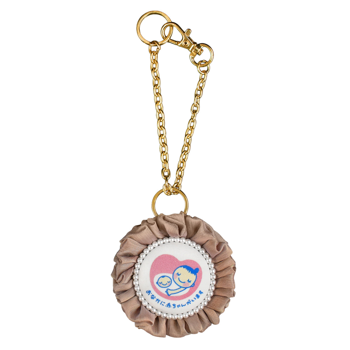 cocomam マタニティマーク キーホルダー 両面仕様 ふわふわシフォンロゼット