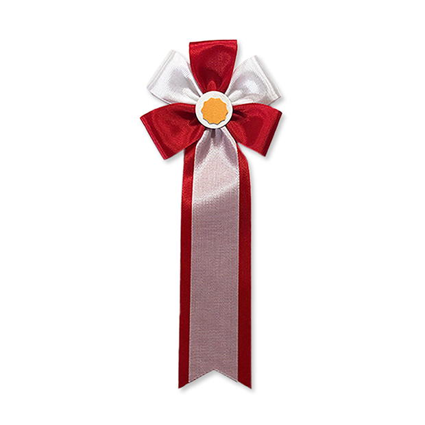 リボン徽章(記章・胸章)五方・大 10個セット 赤