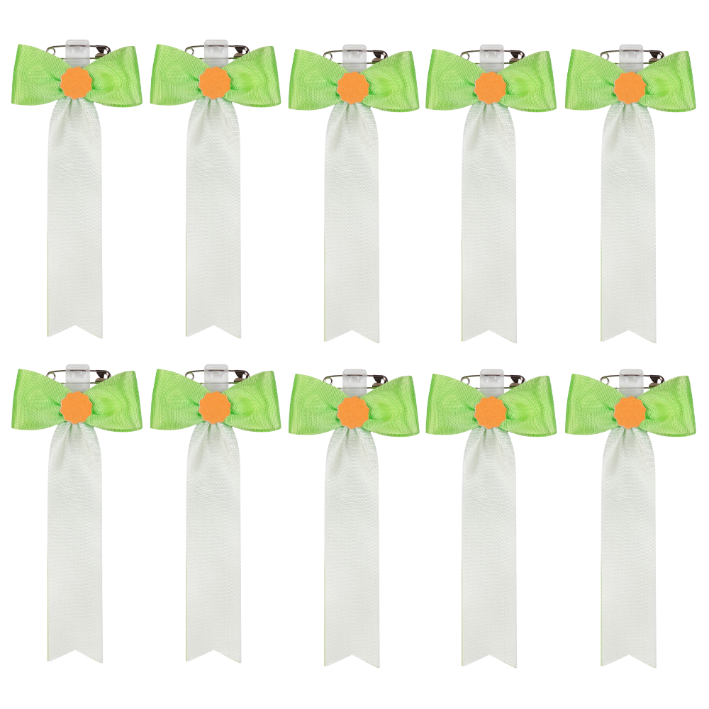 リボン徽章(記章・胸章)蝶タレ 10個セット 横幅:50mm 長さ:120mm 式典 イベント 入学式 卒業式 セレモニー 来賓 表彰 主催者