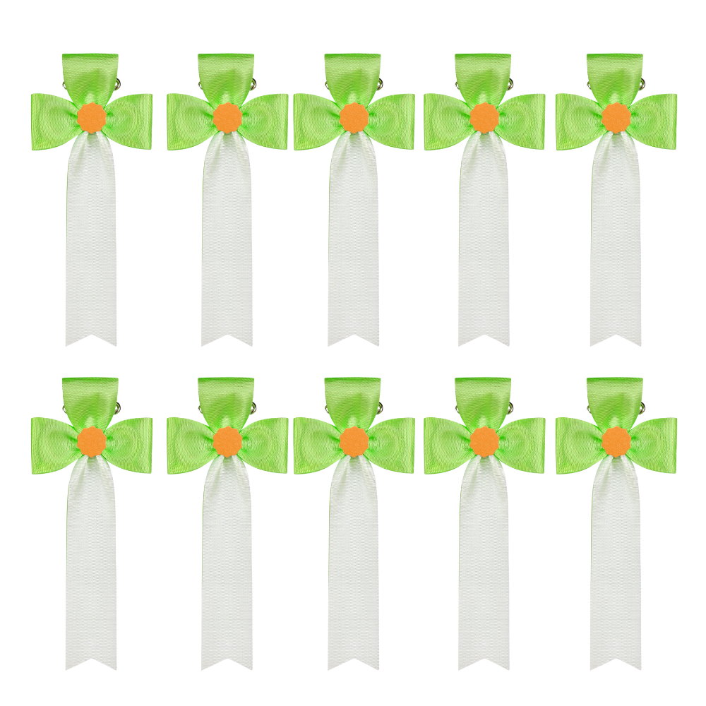 リボン徽章(記章・胸章)立ヒナ 10個セット 横幅:50mm 長さ:130mm 式典 イベント 入学式 卒業式 セレモニー 来賓 表彰 主催者