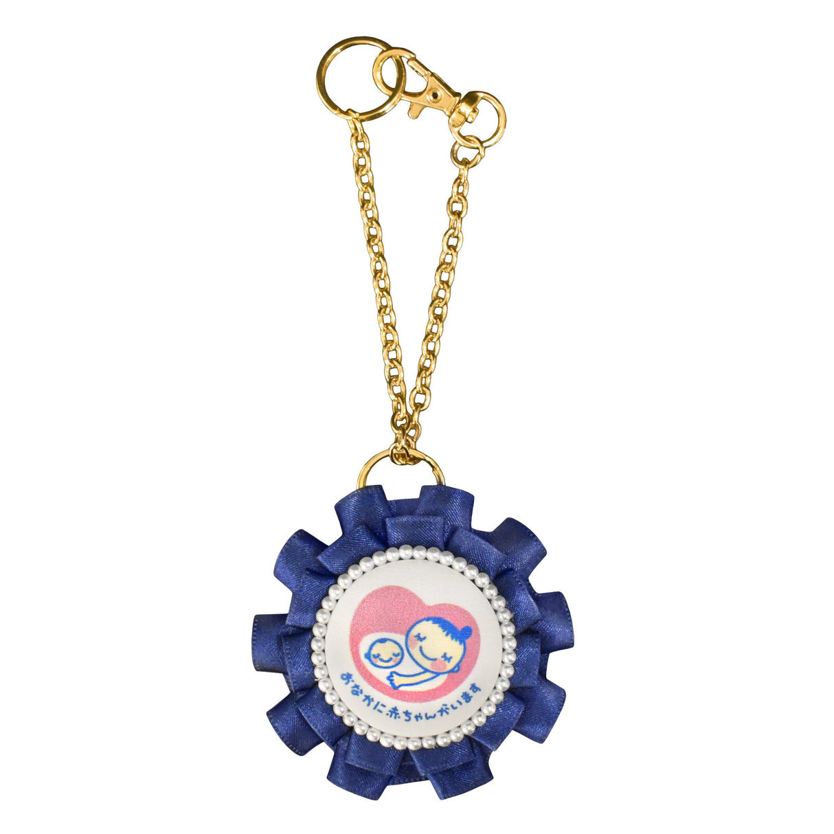 cocomam マタニティマーク キーホルダー ダブルフリルロゼット クリップ付