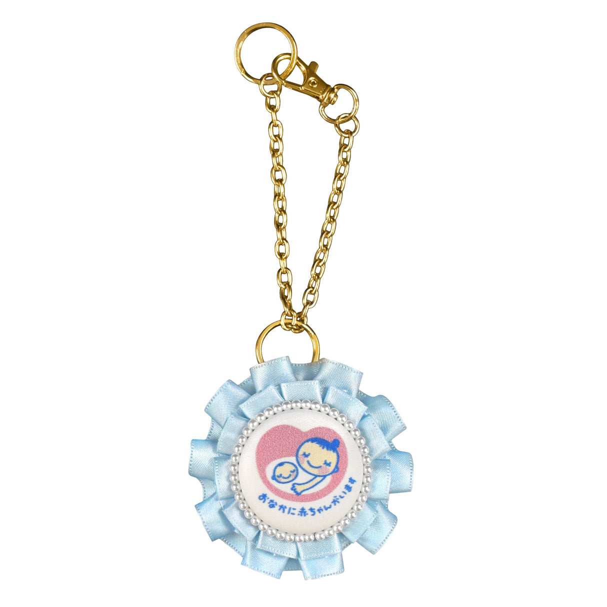 cocomam マタニティマーク キーホルダー ダブルフリルロゼット クリップ付