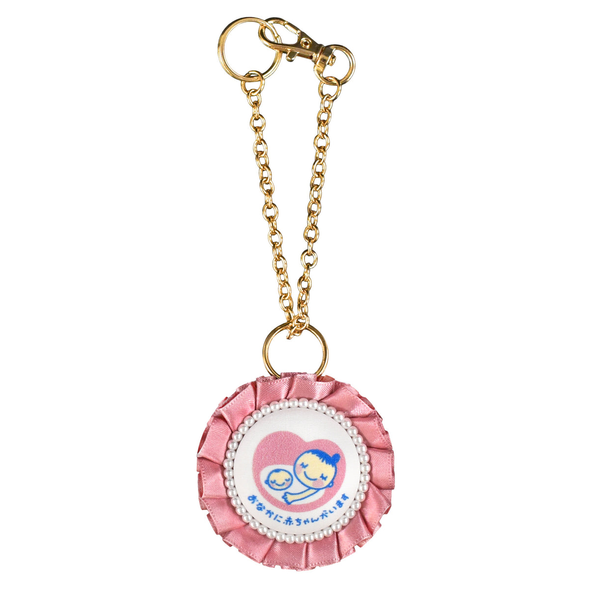 cocomam マタニティマーク キーホルダー フリルリボンロゼット 両面仕様