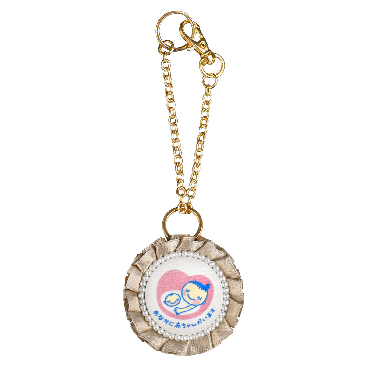 cocomam マタニティマーク キーホルダー フリルリボンロゼット 両面仕様