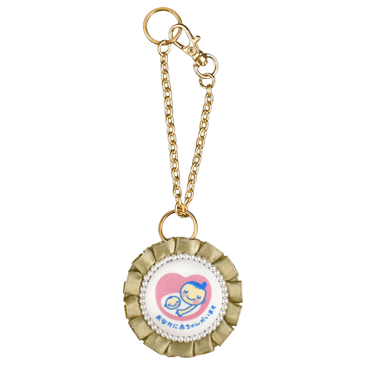 cocomam マタニティマーク キーホルダー フリルリボンロゼット 両面仕様
