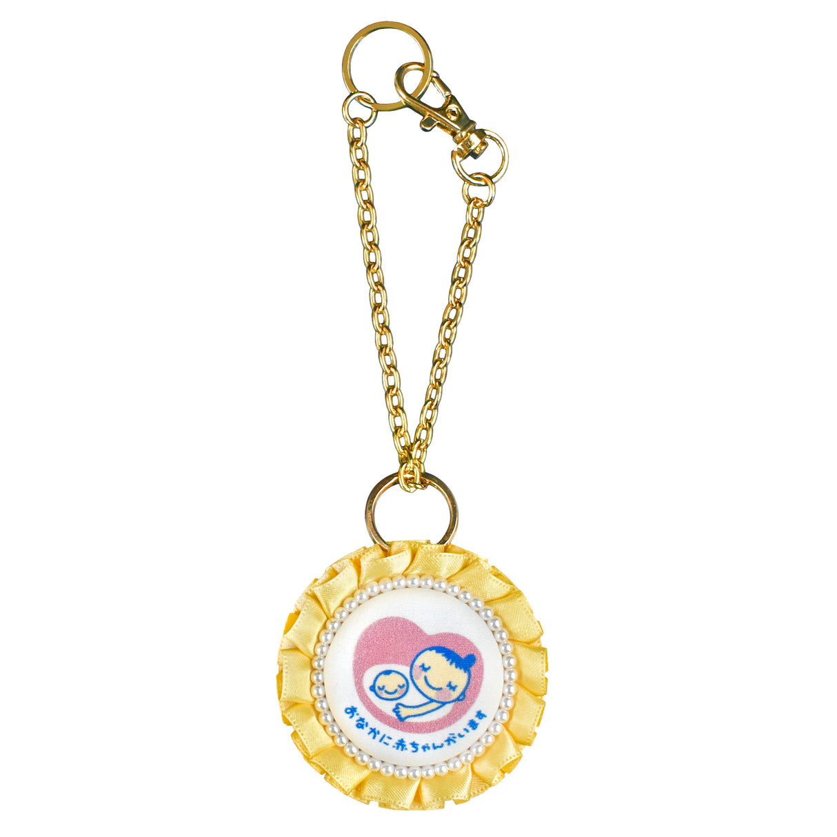 cocomam マタニティマーク キーホルダー フリルリボンロゼット 両面仕様