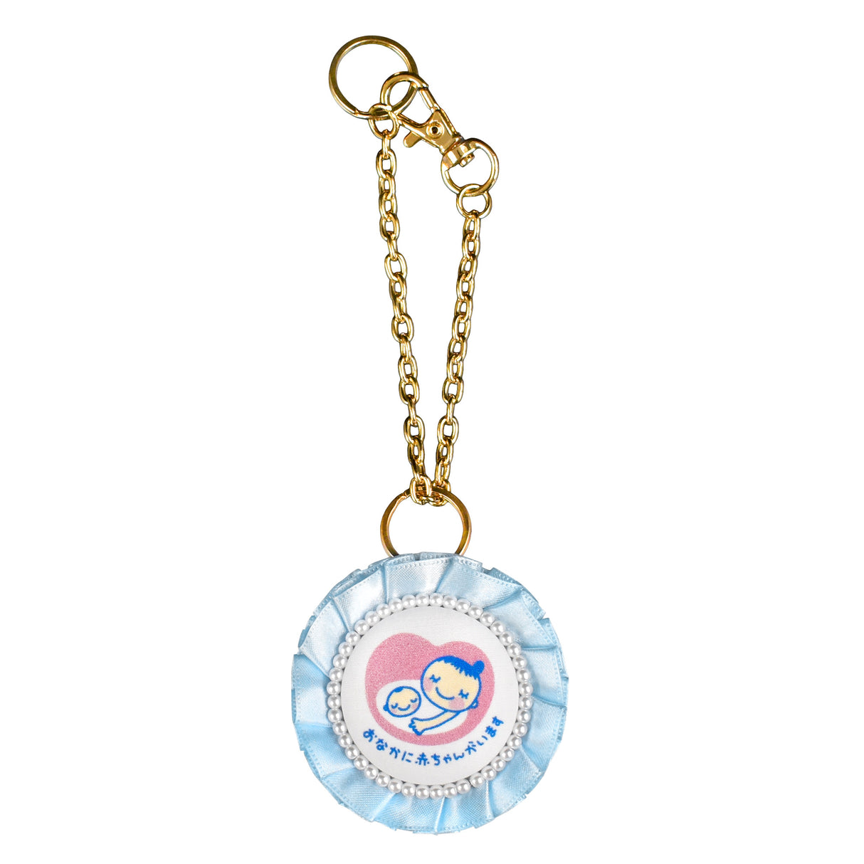 cocomam マタニティマーク キーホルダー フリルリボンロゼット 両面仕様