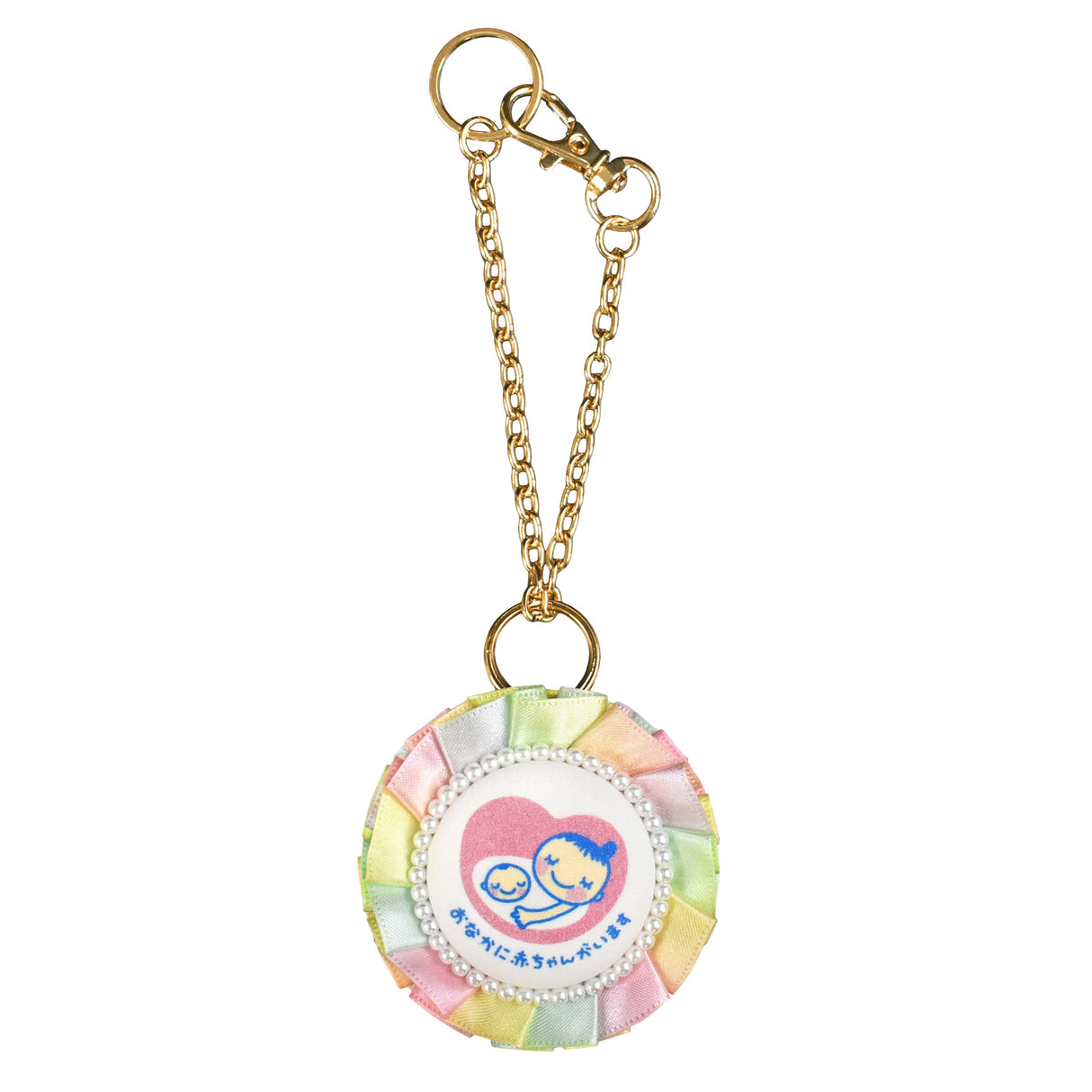 cocomam マタニティマーク キーホルダー フリルリボンロゼット 両面仕様