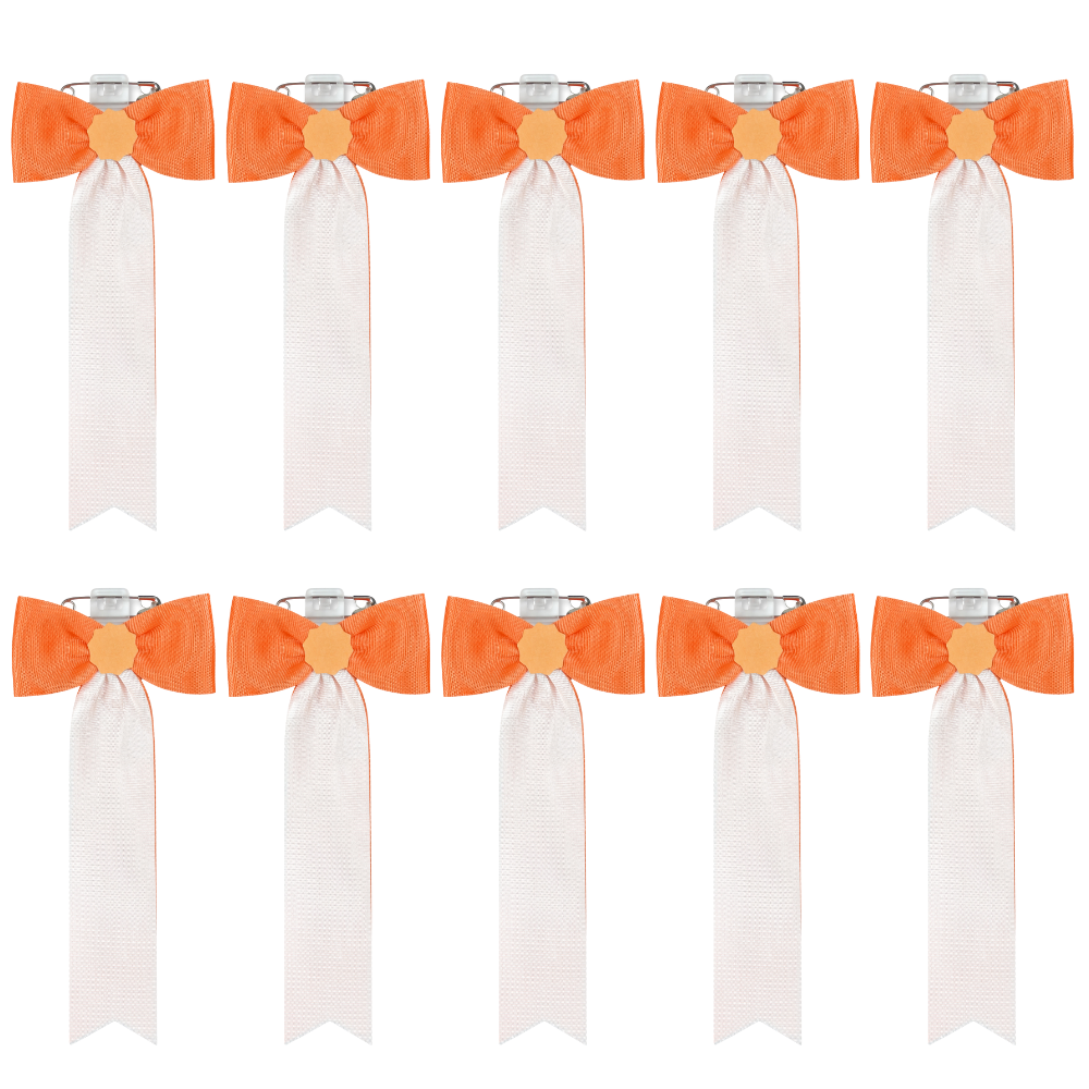 リボン徽章(記章・胸章)蝶タレ 10個セット 横幅:50mm 長さ:120mm 式典 イベント 入学式 卒業式 セレモニー 来賓 表彰 主催者