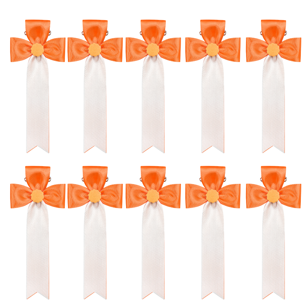 リボン徽章(記章・胸章)立ヒナ 10個セット 横幅:50mm 長さ:130mm 式典 イベント 入学式 卒業式 セレモニー 来賓 表彰 主催者