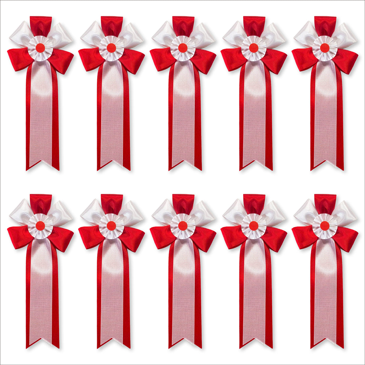 リボン徽章(記章・胸章)中旭光 10個セット 横幅:80mm 長さ:170mm 式典 イベント 入学式 卒業式 セレモニー 来賓 表彰 主催者